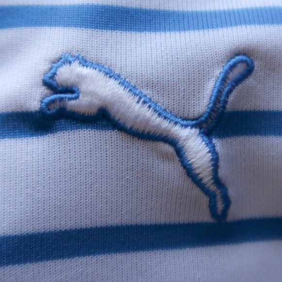 Puma DryCell Cyan Striped Stretch Polo (L) NICE! ⛳️ - Picture 1 of 10